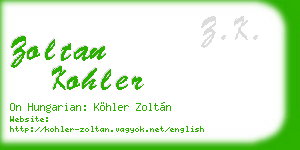 zoltan kohler business card